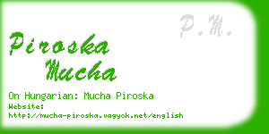 piroska mucha business card